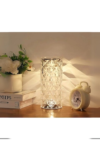 Kristal Elmas Led Dokunmatik Sensör Usb Şarjlı Masa Lambası R...
