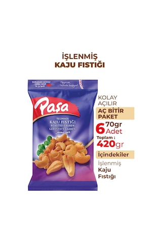 Paşa Kaju Fıstığı 6 x 70 G