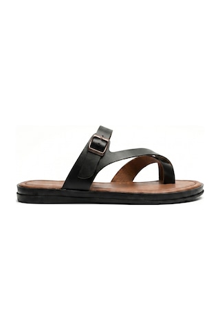 Giamgia Store Kadın Parmak Arası Düz Taban Günlük Siyah Sandalet Veyron10-2421