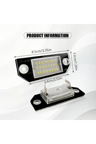 Xuweiwei Ford Focus Mk2 C-max İçin 2 Adet Led Plaka Işığı İki Set Hata Yok 6500k