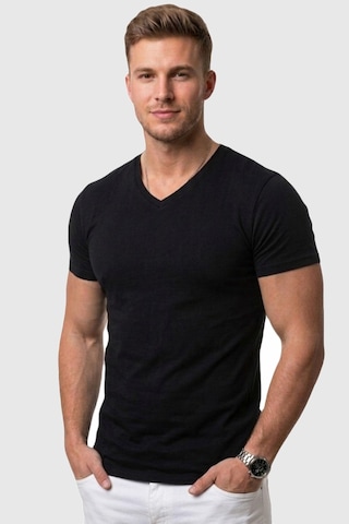 Deepsea Siyah V Yaka Slim Fit Erkek Tişört 1801165 Siyah