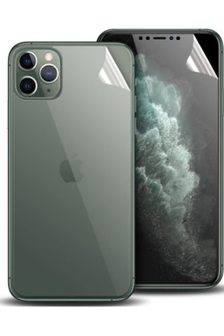 Apple Uyumlu iPhone 11 Pro Max 6.7 Film Ön Arka Full Koruyucu Membran Nano Şeffaf