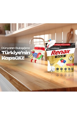 Renax Gold Bulaşık Makinesi Kapsülü Hepsi Bir Arada 70 Li Tablet