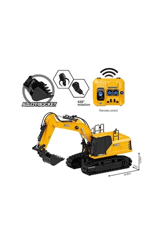 Jcb Lisanslı 3'ü 1 Arada Uzaktan Kumandalı Ekskavatör Oyuncak Metal Kepçeli Rc Ekskavatör Oyuncakları İnşaat Aracı