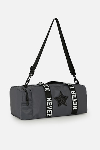 İcone Bag Çocuk Yıldız Logolu Spor Çanta, Çocuk Spor Çanta, Fermuarlı Detaylı Çocuk Spor Çanta Gri