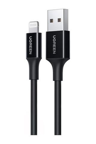 Ugreen Apple iPhone Uyumlu Lightning 2.4A Data Ve Şarj Kablosu Siyah 1 Metre (471856902)