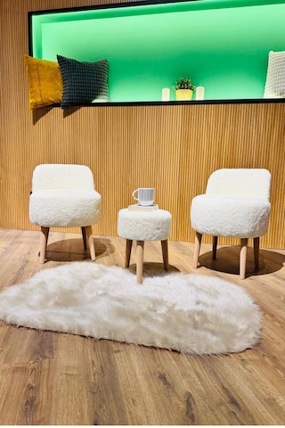Puffy Çay Seti Berjer Ve Puf Takımı Salon, Ofis, Balkon - 2'li Takım