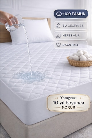Formeya Kapitone Fitted Su Geçirmez Pamuk Yatak Koruyucu Alez 10 Ebat