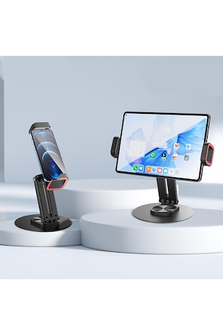 Jmary Mk-63 Ayarlanabilir Katlanabilir 360 Derece Dönebilen Telefon Ve Tablet Standı Siyah