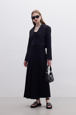 Manuka Piliseli Kruvaze Etek - Siyah