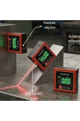 Vdr Dijital Açı Ölçer Miknatıslı Eğim Göztergeli Lazer Işık
