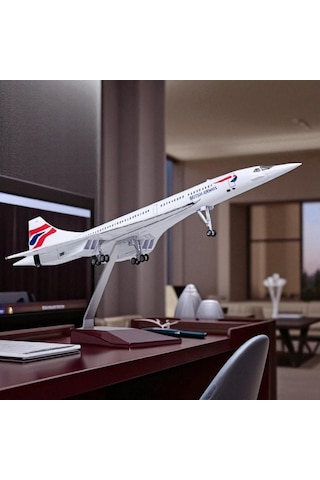 Maket Uçaklar-british Concorde Model Uçak 1:125 Ölçek 50 Cm Dekoratif Ve Koleksiyonluk Model .