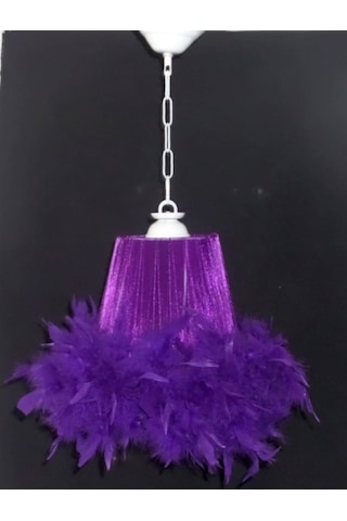 Mor Tüylü Yatak Odası Avize