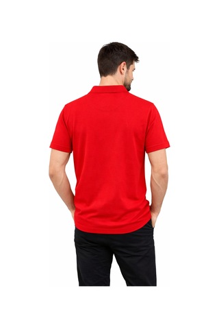 Mekaizen Erkek Slim Fit Polo Yaka Tişört Dar Kesim Basic Kısa Kollu Günlük T-shirt KIrmızı