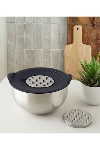 Steel&More Çelik 5 Parça Kase Saklama Ve Karıştırma Kabı Gri