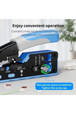 Besthome1 Dream011 Wq04s-37022 Woputopus Rj45 Sıkma Aracı Cat7 Cat6a Cat6 Cat5e Cat5 Modüler Fiş Bağlayıcı Ağ Kablosu Profesyo