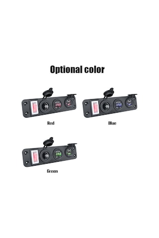 Yunboo Araç Ve Gemi Usb Şarj Paneli, 3.1a Çift Usb, Kırmızı Voltmetre, Anahtar Ve Alım Dizaynı, 12-24v, Kırmızı Renk