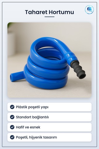 Taharet Hortumu Plastik Poşetli Hijyenik Tuvalet Bağlantı Esnek B
