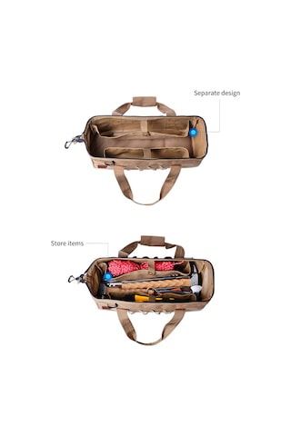 Springsun Kamp Tente Aksesuar Organizer Çantası - 1050d Nilon, Su Geçirmez, Taşınabilir, Çok Bölmeli, Toprak Çivisi & Rope Saklama, Kuru Renk Çok Renkli