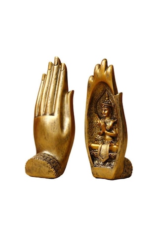 Dekoratif İkili El Buda Heykeli Tathagata Yoga Ve Meditasyon İçin Mandala El Heykelleri Feng Shui Ev Dekorasyonu Aksesuarları