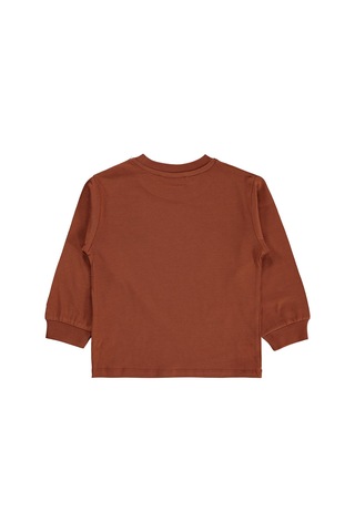 Silversun Kids Silversun Basic Etiket Armalı 2-7 Yaş Sweatshirt - Turuncu Tarçın