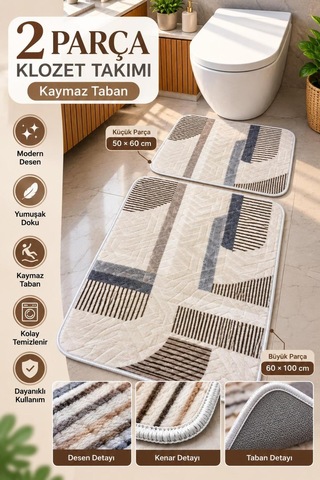 Slc Home Lüx Banyo Seti / Klozet Takımı Kaydırmaz Taban 2 Parça 50cmx60cm Ve 60cmx100cm Makinada Yıkanabilir Krem - Mavi - 939960422 Krem - Mavi Slc Home Lüx Banyo Seti / Klozet Takımı Kaydırmaz Taban 2 Parça 50cmx60cm Ve 60cmx100cm Makinada Yıkanabilir Krem - Mavi - 939960422 Krem - Mavi