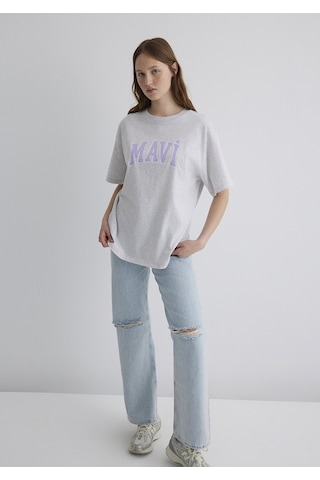 Mavi - Mavi Logo Baskılı Gri Tişört 1600843-85438 Gri