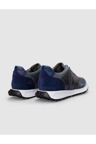 Cabani %100 Hakiki Deri Gri Bağcıklı Erkek Sneaker Gri