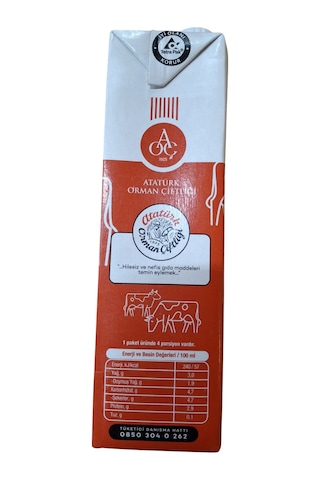 Atatürk Orman Çiftliği %3 Yağlı Süt 1 Lt X 6 Adet