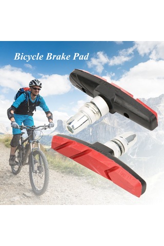 Geeroyoo Mountain Bike Ve Şehir Bisikleti İçin Sessiz Fren Balatası, Dayanıklı Karışık Malzeme, 2 Adet, Yüksek Performans, Renkli Seçenekler Kırmızı