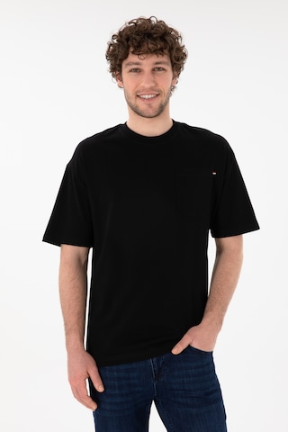 U.S. Polo Assn. Erkek Comfort Fit Bisiklet Yaka Siyah Tişört 50305990-VR046