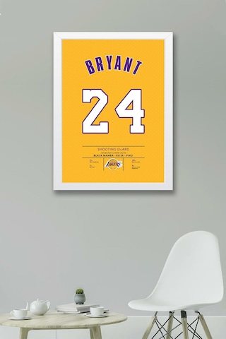 Kobe Bryant Forma Çerçeveli Tablo - Los Angeles Lakers Nba Jersey