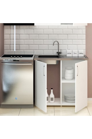 100 Cm Mini Evyeli Mutfak Alt Modül- Hazır Mutfak Dolabı