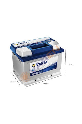 Varta 12V 60 Ah Amper D59 Alçak Tip 540A Akü