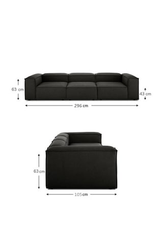 Most Mollis 3 Modül Kanepe Koltuk 41 Koyu Antrasit Keten Kumaş Yu