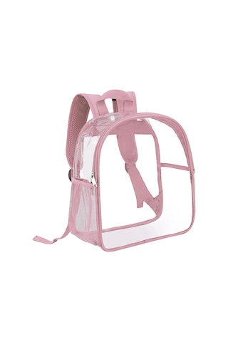 Homyl Şeffaf Sırt Çantası Pvc Mini Dayanıklı Gizli Sakli Pembe