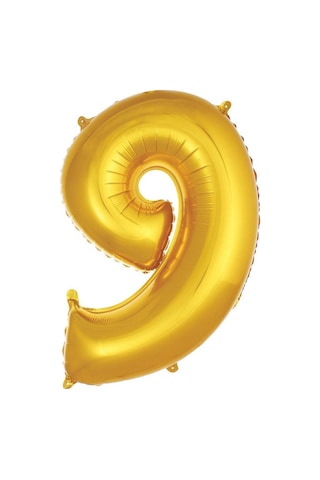 Folyo Balon Rakam Gold Renk 34 Inc 76 Cm Helyum Uyumlu 9