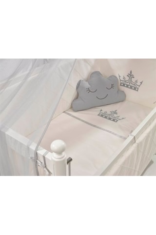 Meltem Kids Motto Gri Nakışlı Pamuklu Bebek Uyku Seti 60 x 120 CM Gri