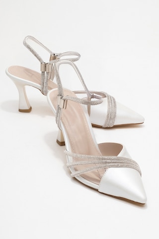 Lavıe Sedef Cilt Şerit Taşlı Kadın Abiye Ayakkabı Sedef