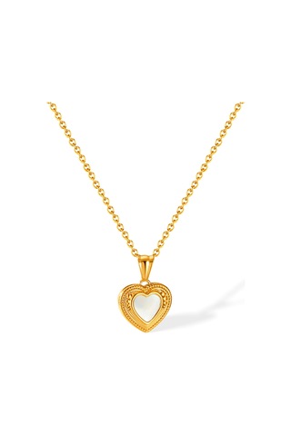 Sones Opk Gx2428 Vintage Paslanmaz Çelik Şeftali Kalp Kolye Mizaç Köprücük Kemiği Kolye Çok Renkli