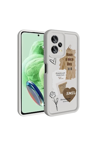 Xiaomi Redmi Note 12 5g Kılıf Kamera Korumalı Baskılı Arka Yüzey Zore Klas Kapak Koyu Kahve