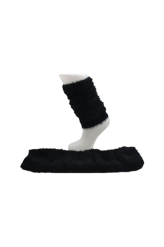 Kadın Kışlık Dizlik Sakallı Tozluk Çorap Siyah