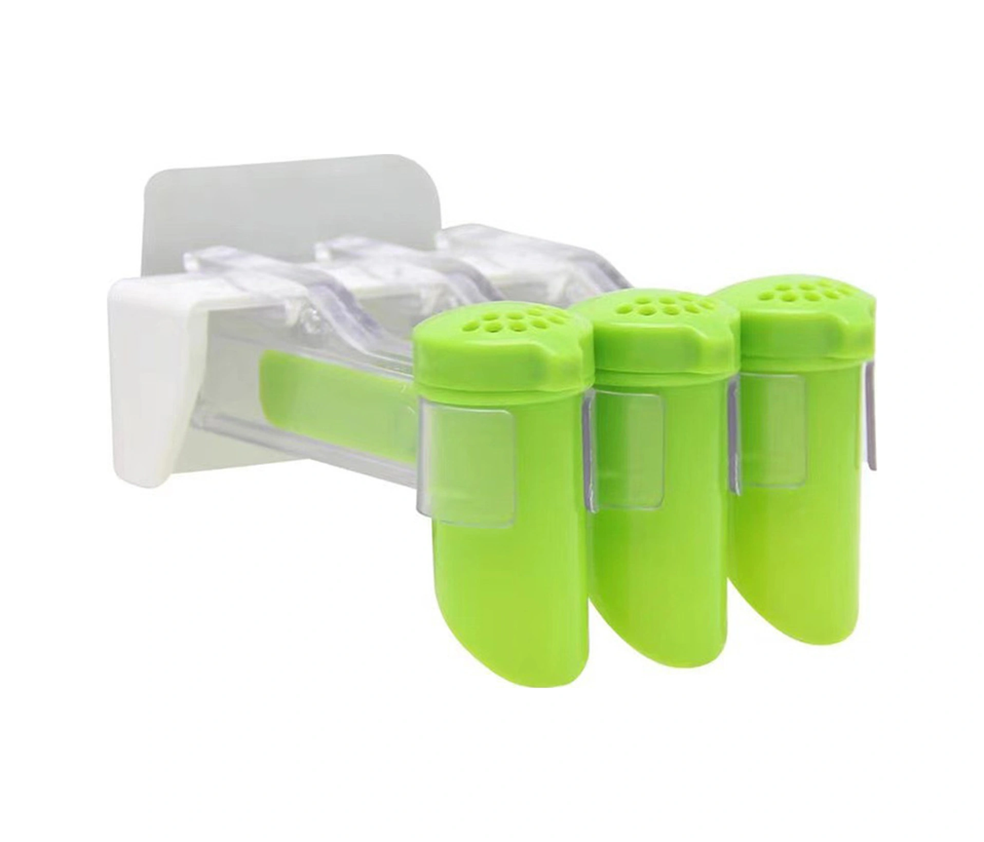 Fosenze Duvar Kurulu Baharat Paketi Depolama Rafı - 3 Delikli, Delik Açmadan, Pratik Baharat Saklama Ve Dökme Sistemi, Şeffaf Renk Beyaz