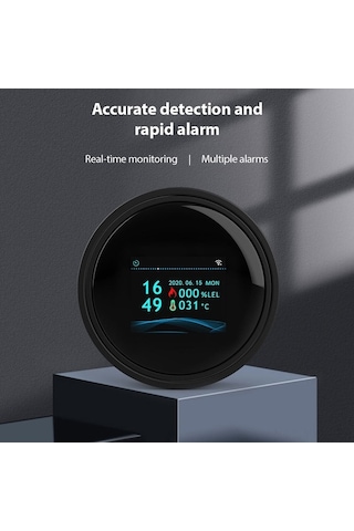 Novahub Akıllı Gaz Alarmı - Wifi Tuya Uyumlu, Lcd Ekranlı, Mutfak/banyo/depo İçin Doğalgaz Ve Lpg Dedektörü Siyah, Küçük Boyutlu Siyah