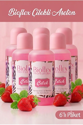 Bioflex Çilekli Aseton 220 Ml 6 Adet