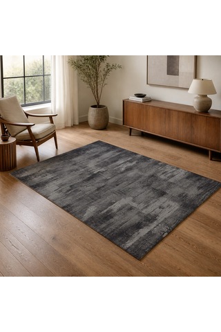 Kartela Halı Vintage Halı Kaymaz Taban Makinede Yıkanabilir Halı Antrasit - 200 X 300 Cm