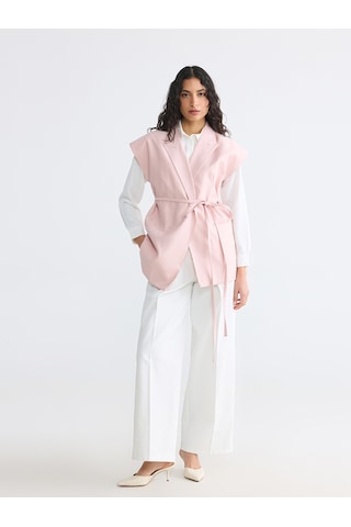 Lcw Modest Pembe Kuşaklı Kadın Klasik Yelek