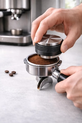 Makaron Tamper 58 Mm Profesyonel Espresso Tamperi Kafe & Bar Beyaz