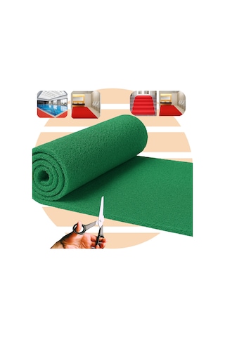 Beylin Kıvırcık Pvc Paspas Dış Zemin Halı Yolluk Yeşil 100x200 Yeşil