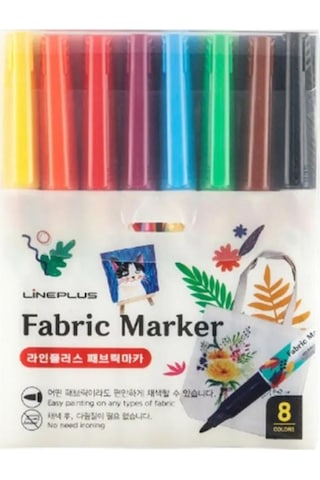 Tekstil Kumaş Kalemi Markörü 8 li Keçeli Kalem Fabric Marker Tekstil Markörü 8 Renk 1 Paket